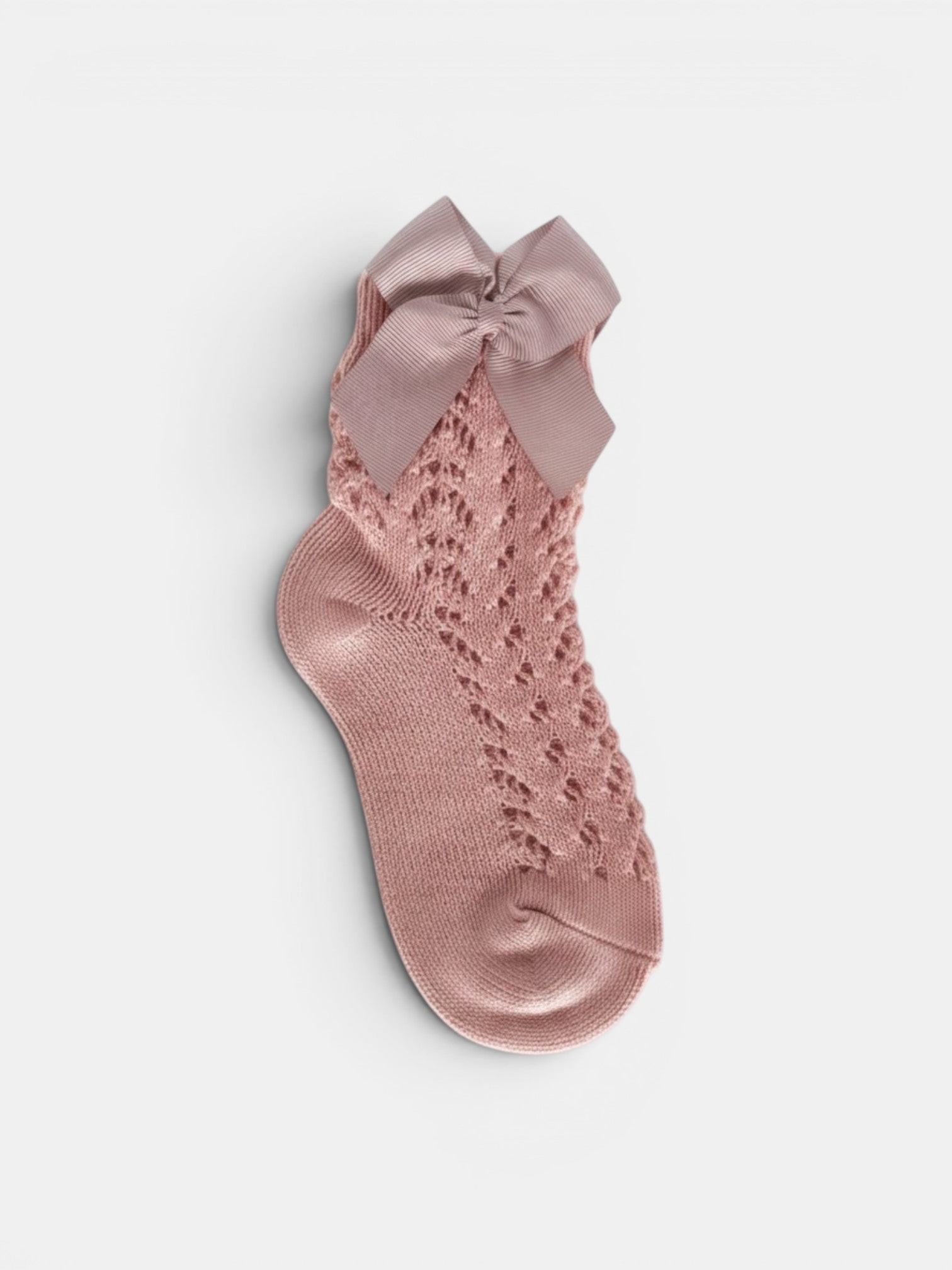 Refined Openwork Perle Socks With Delicate Bow