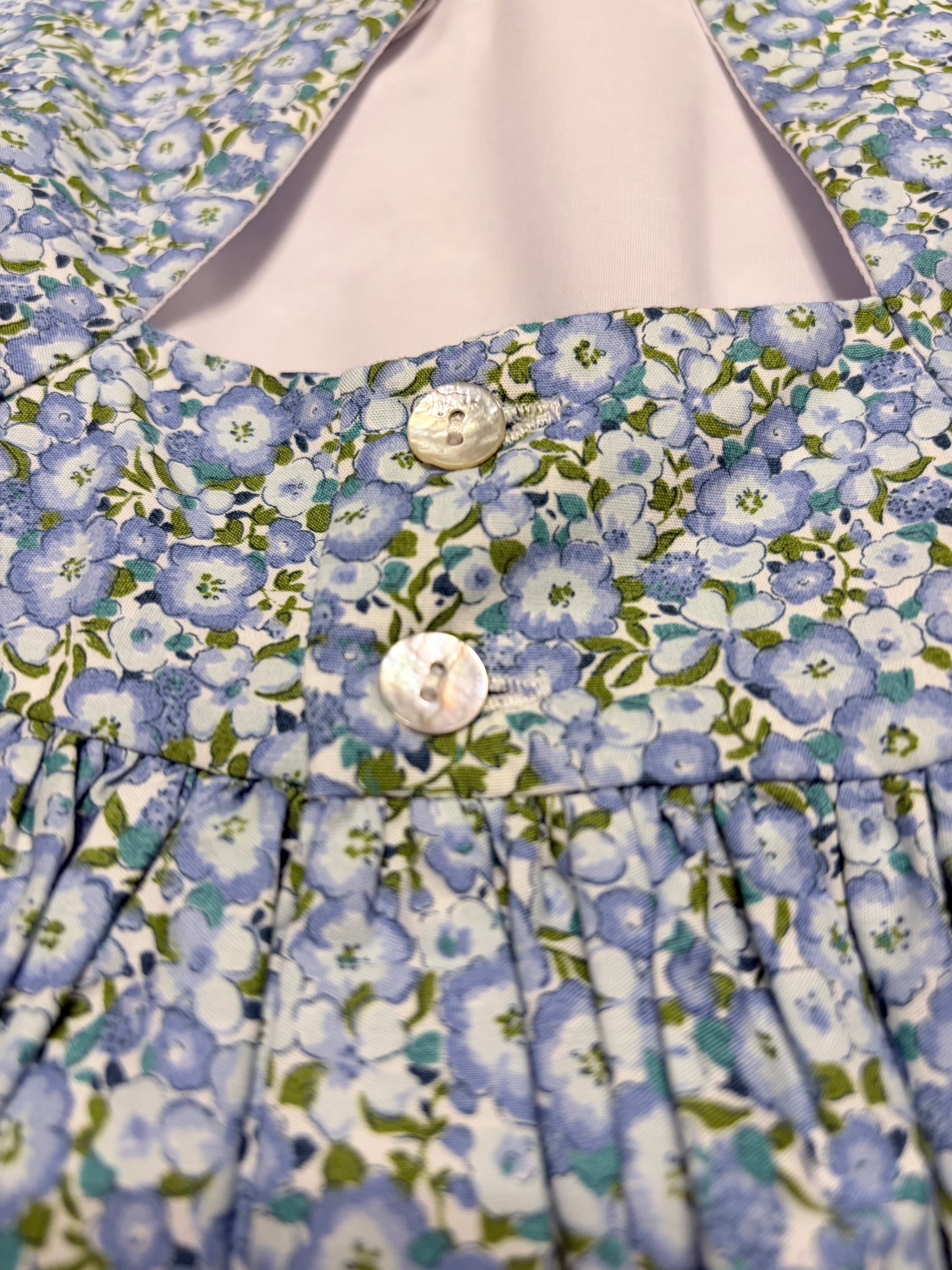 Alessandra Blue Floral Dress With Bow