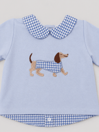 Baby Blue Embroidered Set - Mi Nina Kids