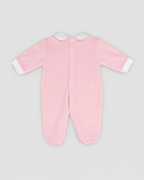 Light Pink Footed Onesie with Scalloped Collar - Mi Nina Kids