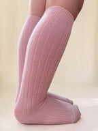 Ribbed High Cotton Socks - Mi Nina Kids