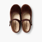 Pisamonas brown velvet Mary Janes - Mi Nina Kids