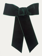 Wide Velvet Bow Clip - Mi Nina Kids