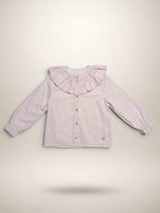 Pink Blouse With Striped Print - Mi Nina Kids