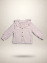 Pink Blouse With Striped Print - Mi Nina Kids