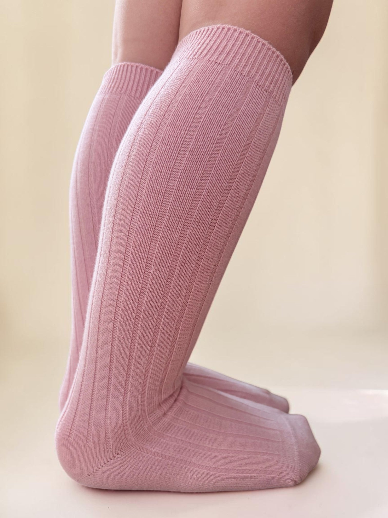 Ribbed High Cotton Socks