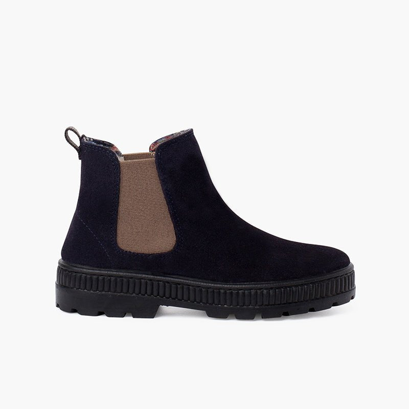 Pisamonas suede Boots Track Sole with Elastic - Mi Nina Kids