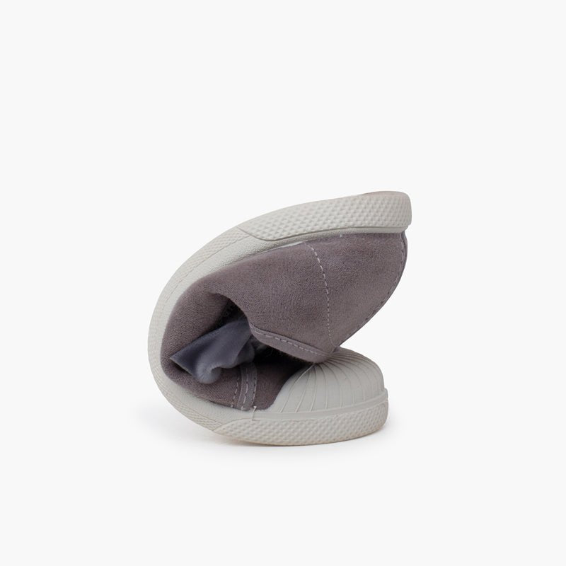 Pisamonas grey velvet bow trainers - Mi Nina Kids