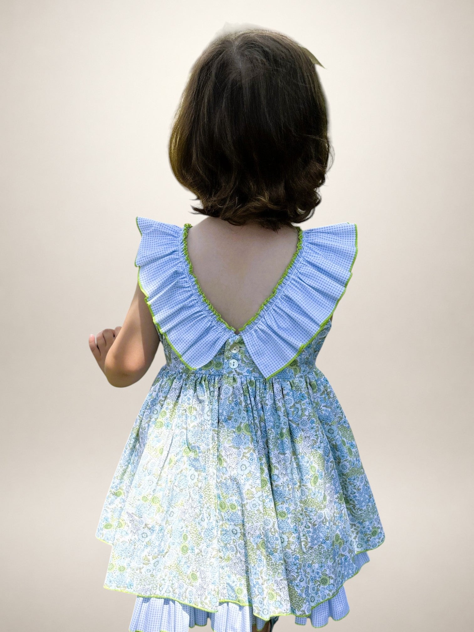 Lucia Green Dress With Green Gingham Petticoat