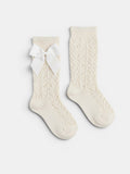 Refined Openwork Perle Socks With Delicate Bow