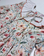 Clara Orange Dress With Floral Print - Mi Nina Kids