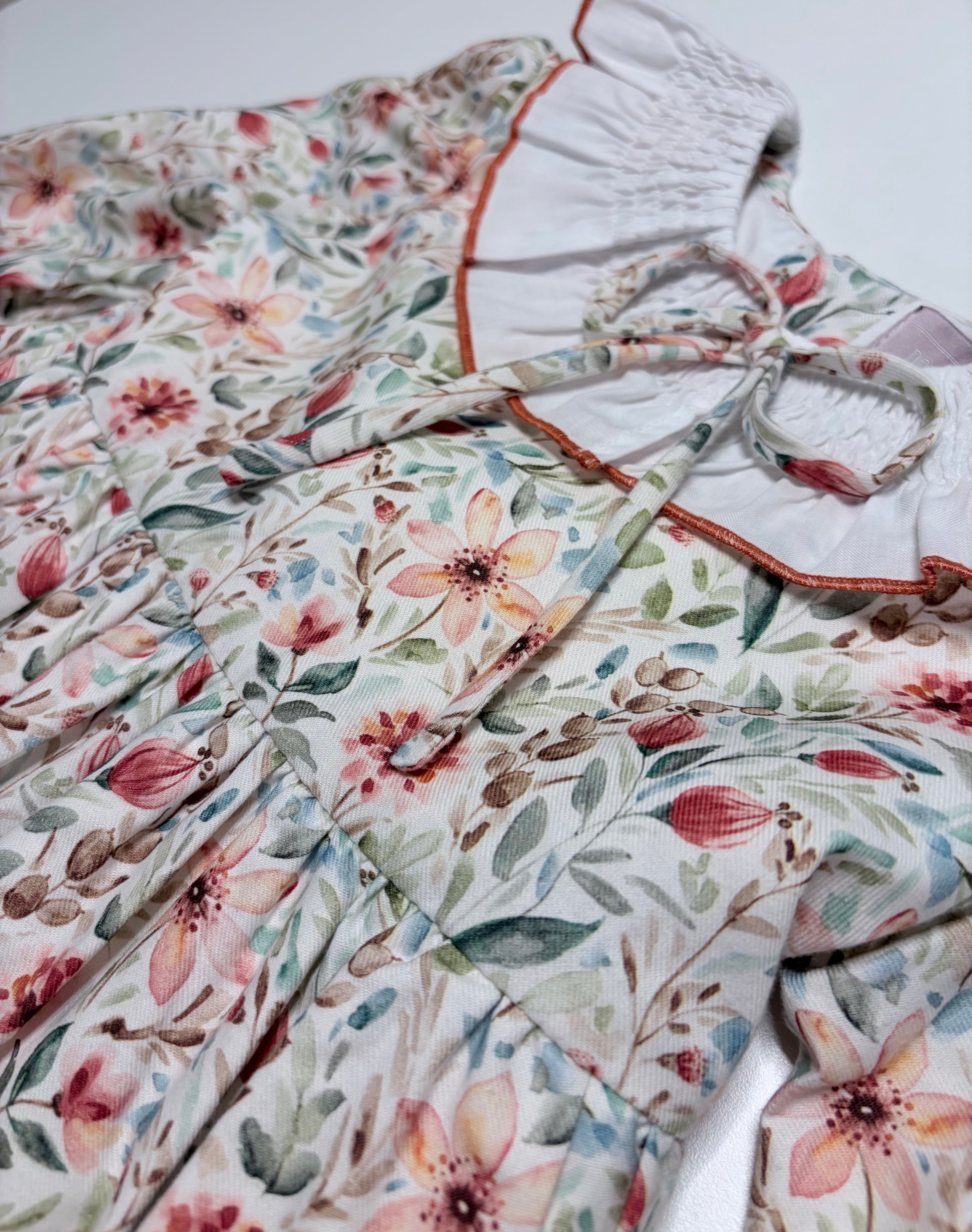 Clara Orange Dress With Floral Print