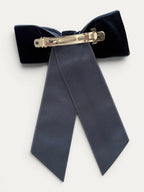 Wide Velvet Bow Clip - Mi Nina Kids