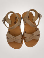 Soft Sand Cross-Strap Sandals Leather - Mi Nina Kids