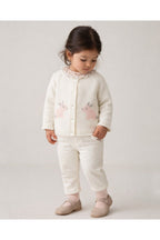 Girls corduroy trousers with ruffle detail on side pockets
