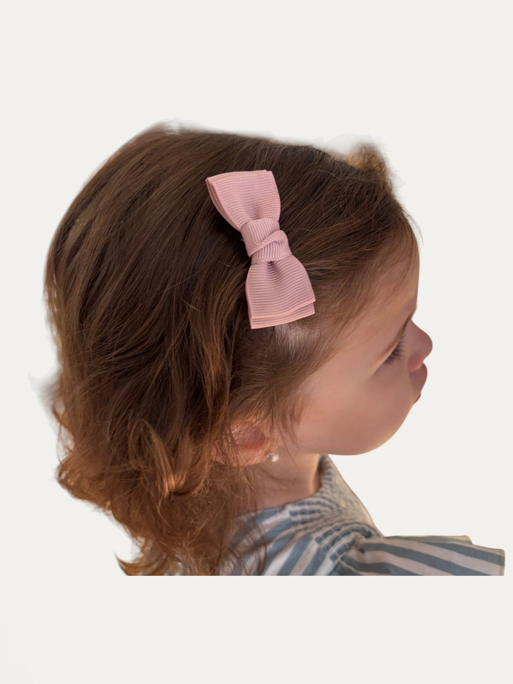 Antique Rose grosgrain bow hair clip for girls