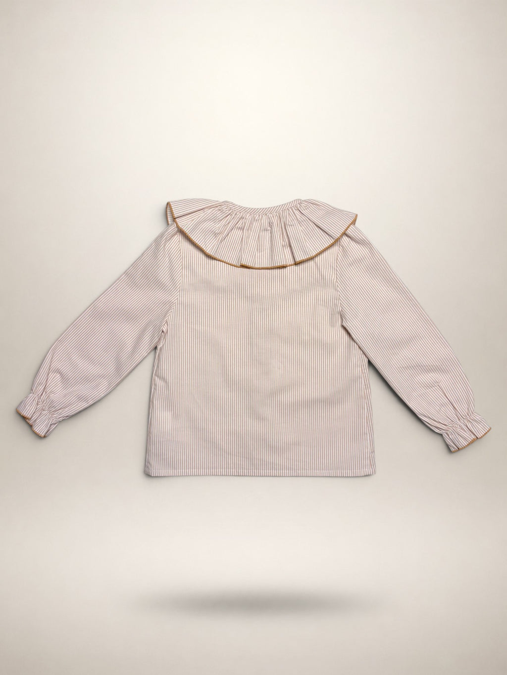 Camel Blouse With Striped Print