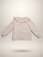 Camel Blouse With Striped Print - Mi Nina Kids