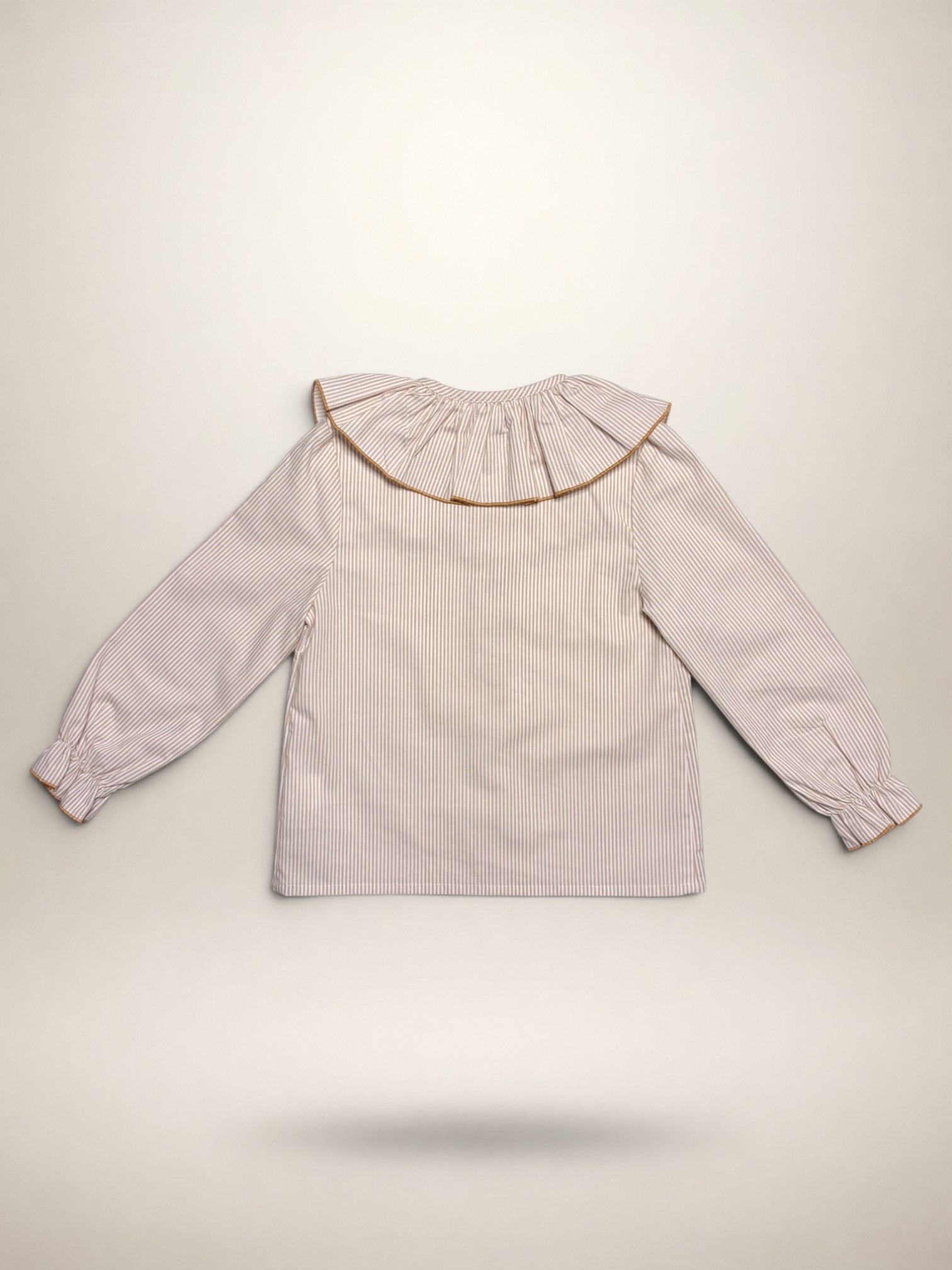 Camel Blouse With Striped Print
