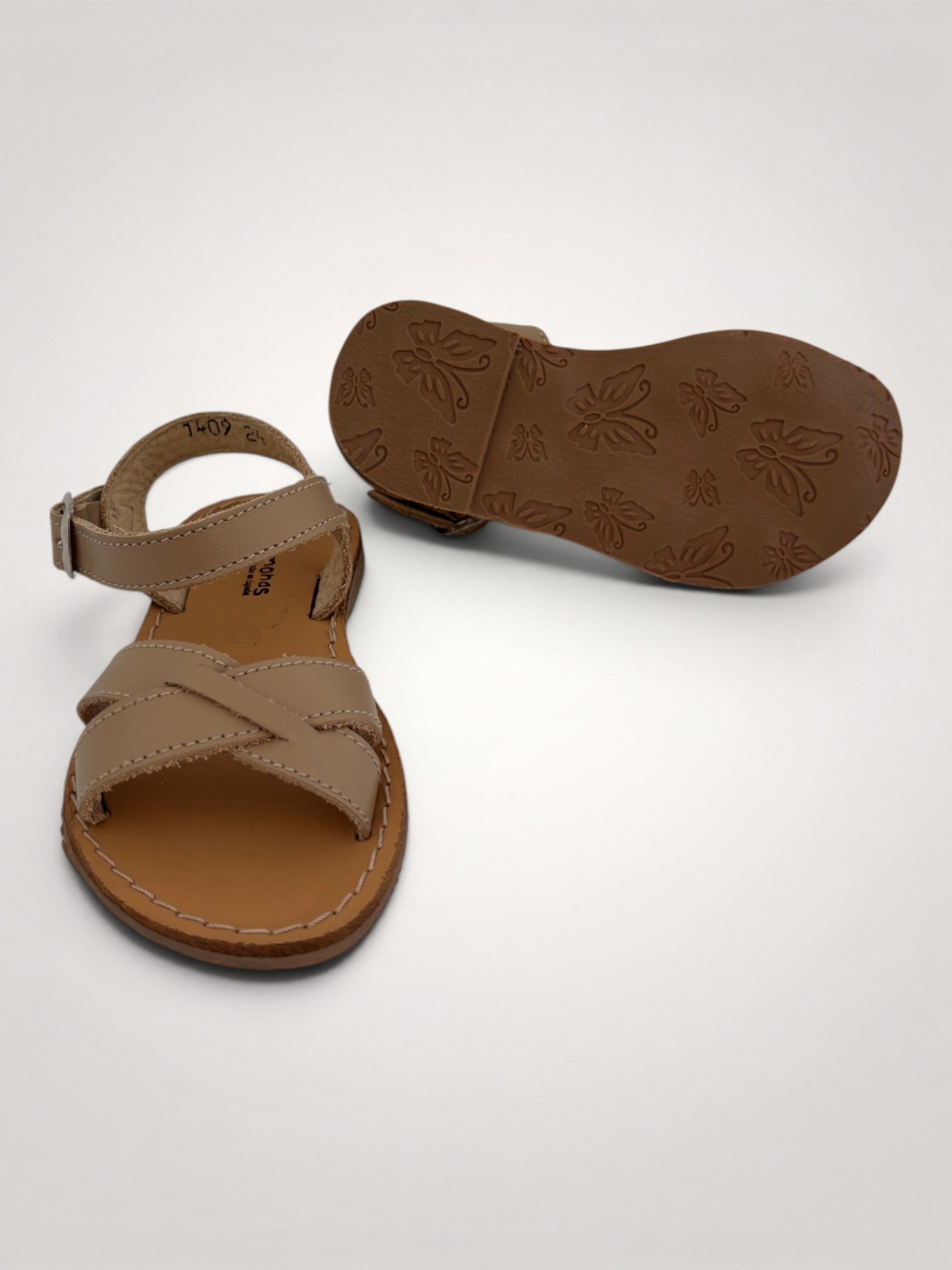 Soft Sand Cross-Strap Sandals Leather