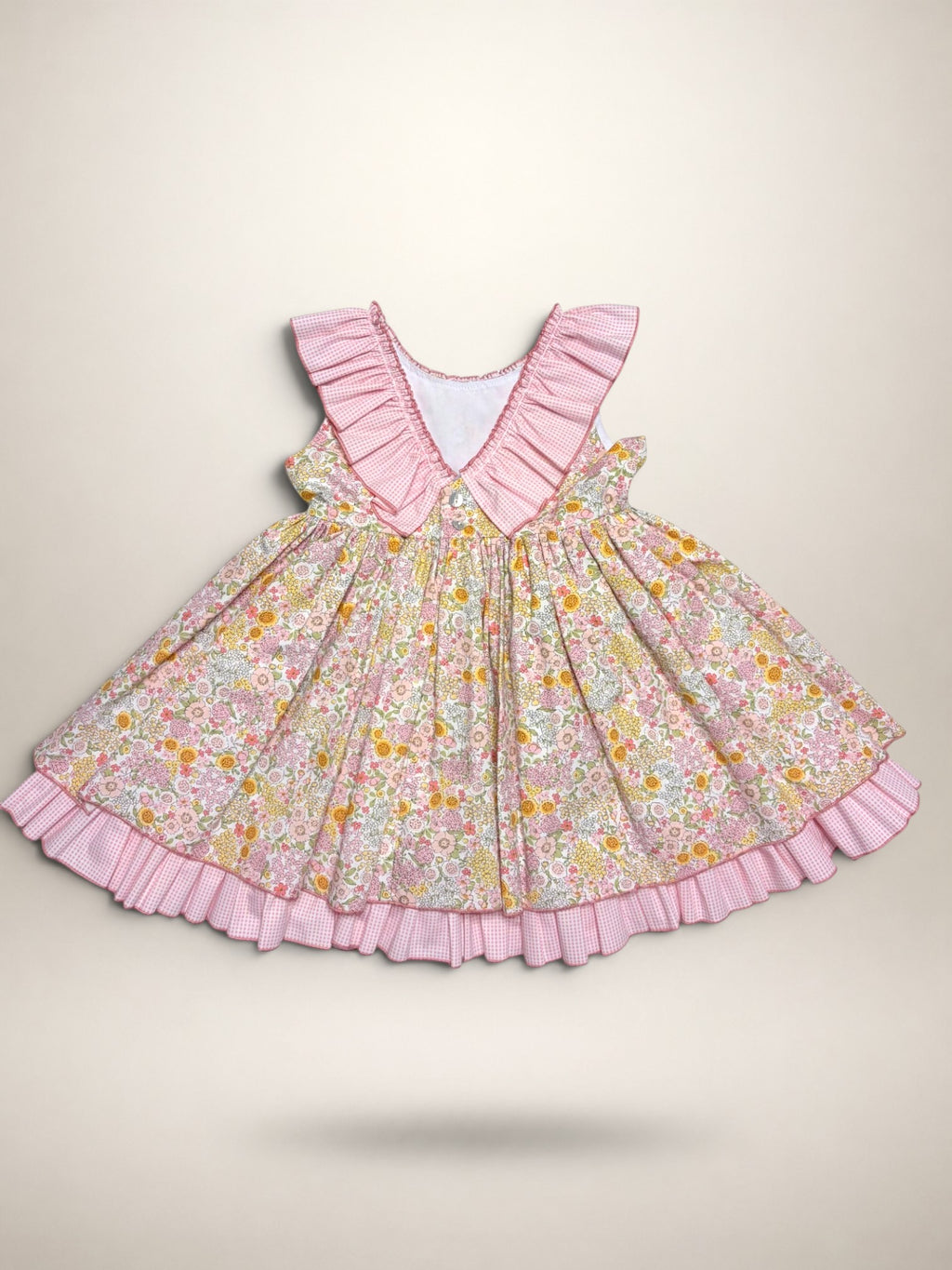 Lucia Pink Dress With Pink Gingham Petticoat