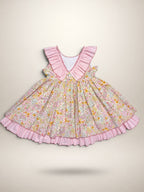 Lucia Pink Dress With Pink Gingham Petticoat - Mi Nina Kids