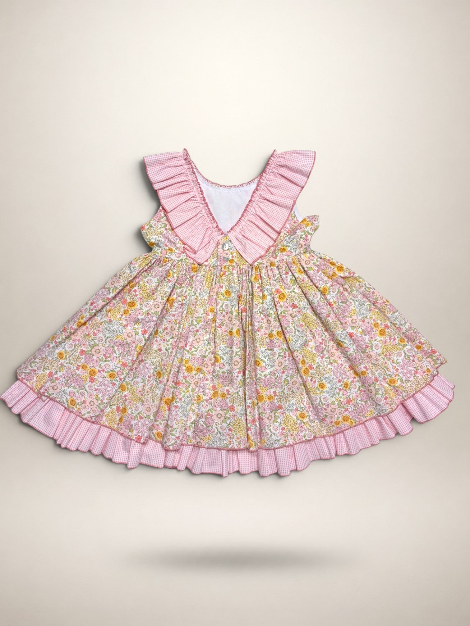 Lucia Pink Dress With Pink Gingham Petticoat