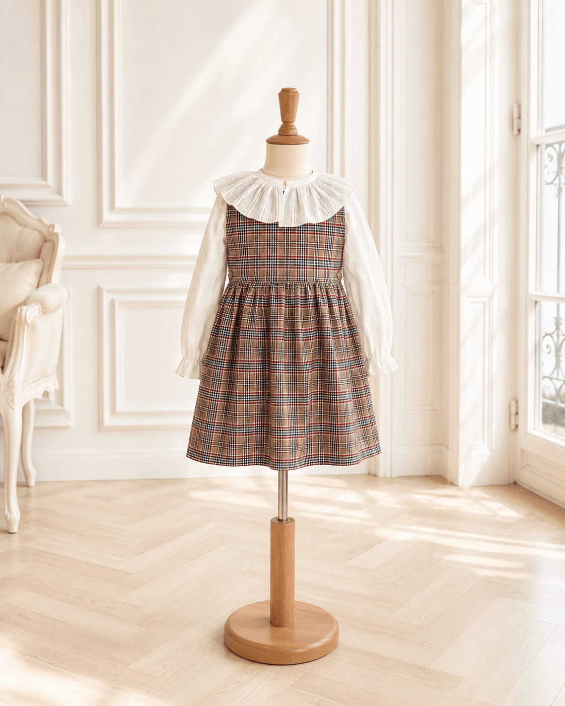 Plaid Tartan Dress - Mi Nina Kids