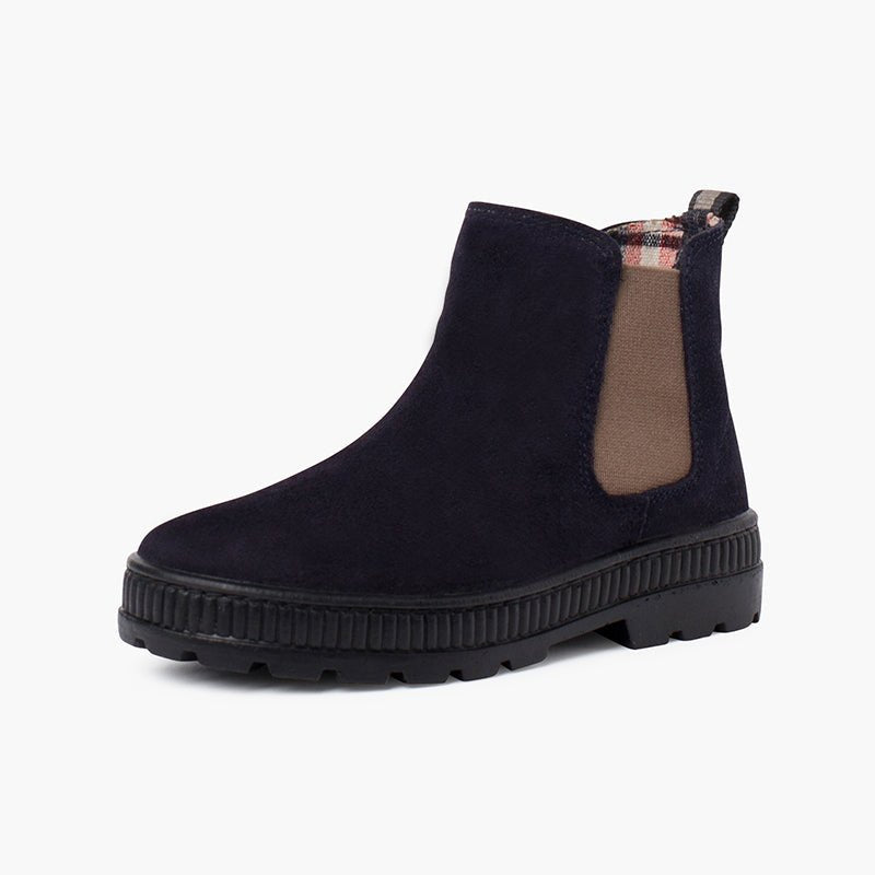 Pisamonas suede Boots Track Sole with Elastic - Mi Nina Kids