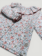White Blouse With Floral Print - Mi Nina Kids