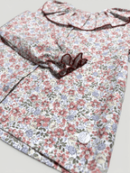 Pink Blouse With Floral Print - Mi Nina Kids