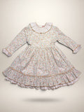 Alba Camel Dress - 3 Ruffles In 2 Fabrics