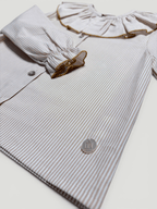 Camel Blouse With Striped Print - Mi Nina Kids