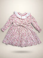 Claudia Pink Smocked Dress With Floral Print - Mi Nina Kids