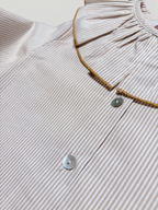 Camel Blouse With Striped Print - Mi Nina Kids