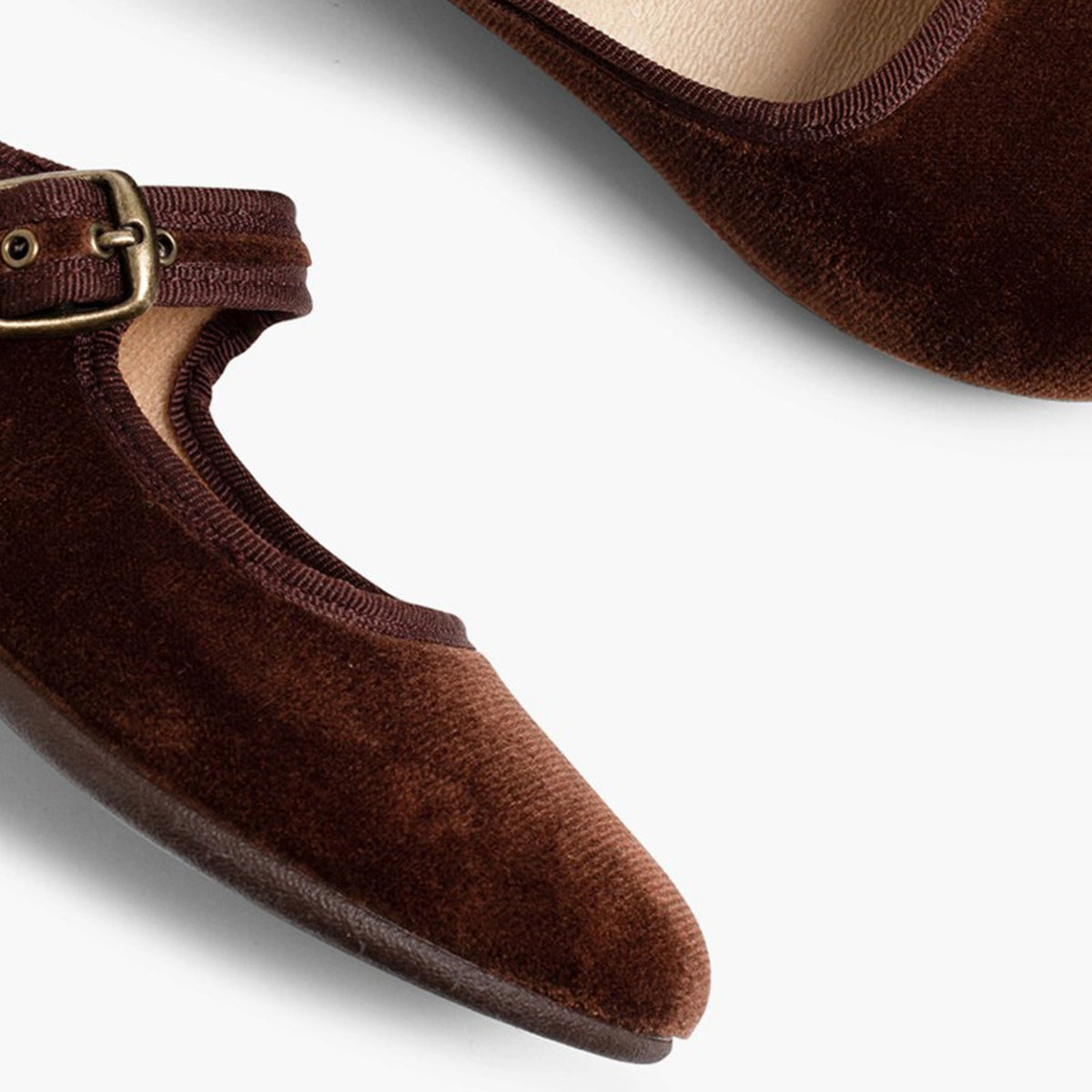 Pisamonas brown velvet Mary Janes - Mi Nina Kids