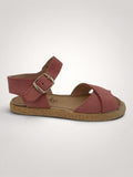 Pink Cross-Strap Sandals Nubuck