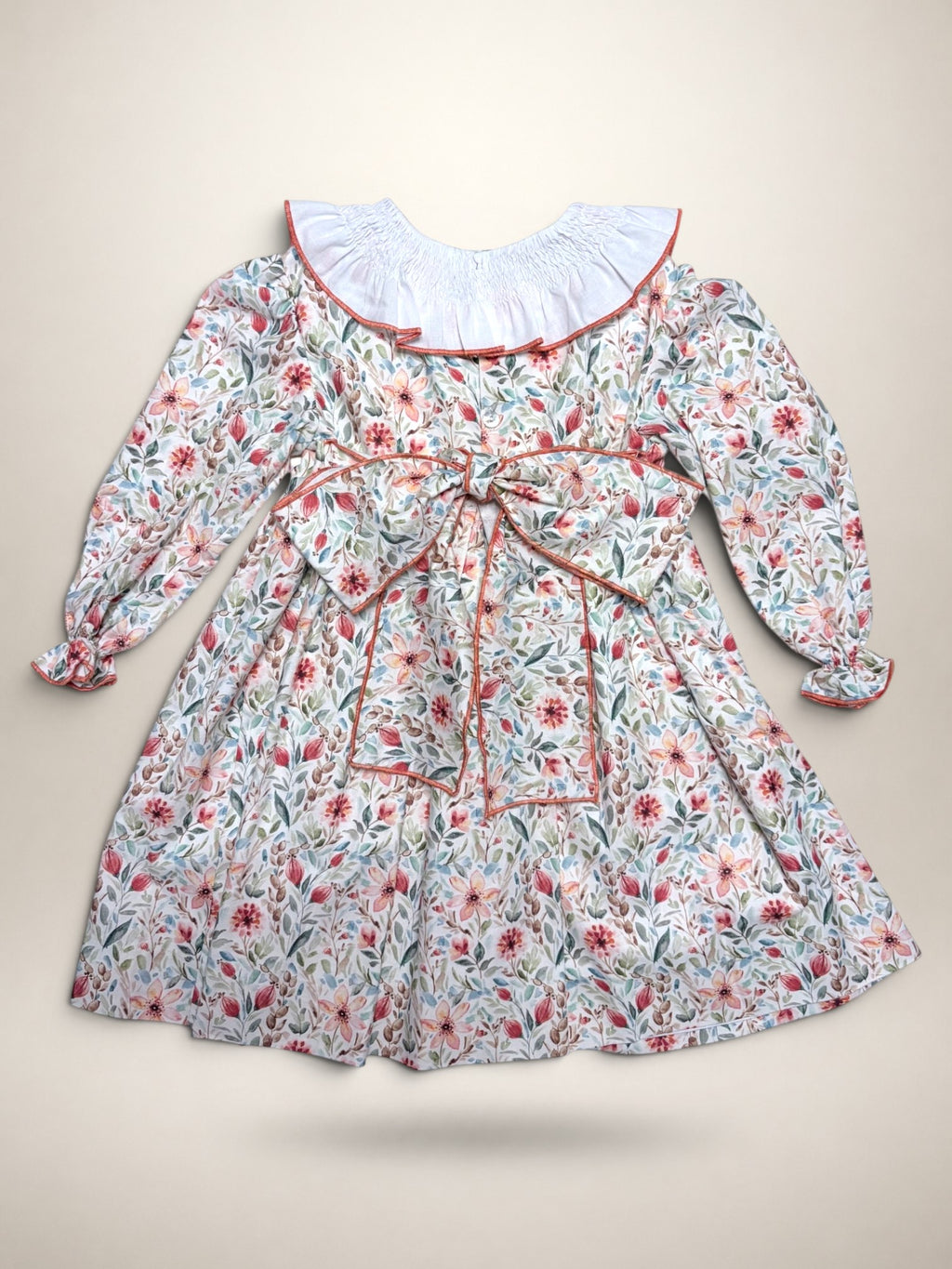 Clara Orange Dress With Floral Print