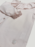 Pink Blouse With Striped Print - Mi Nina Kids