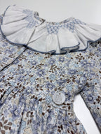 Sofia Blue Smocked Dress With Floral Print - Mi Nina Kids
