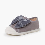 Pisamonas grey velvet bow trainers - Mi Nina Kids