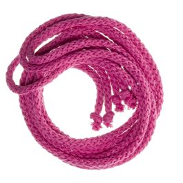 Long braided cotton hair cord for girls in Fuchsia; vibrant color, elegant braided design, made in Spain and shipped from Switzerland.