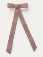 Long Fine Velvet Ribbon Bow - Mi Nina Kids