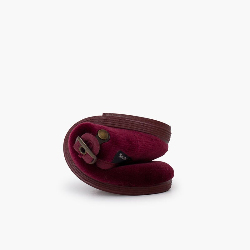 Pisamonas burgundy velvet Mary Jane - Mi Nina Kids