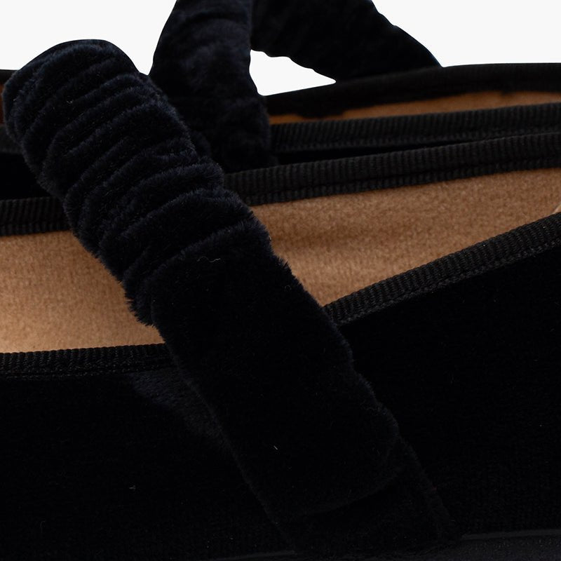 Pisamonas black velvet barefoot Mary Janes - Mi Nina Kids