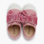 Pisamonas pink velvet bow trainers - Mi Nina Kids