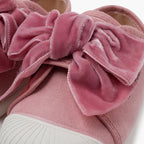 Pisamonas pink velvet bow trainers - Mi Nina Kids