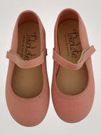 Salmon Mary Jane Canvas - Mi Nina Kids