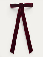 Long Fine Velvet Ribbon Bow - Mi Nina Kids