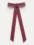 Long Fine Velvet Ribbon Bow - Mi Nina Kids